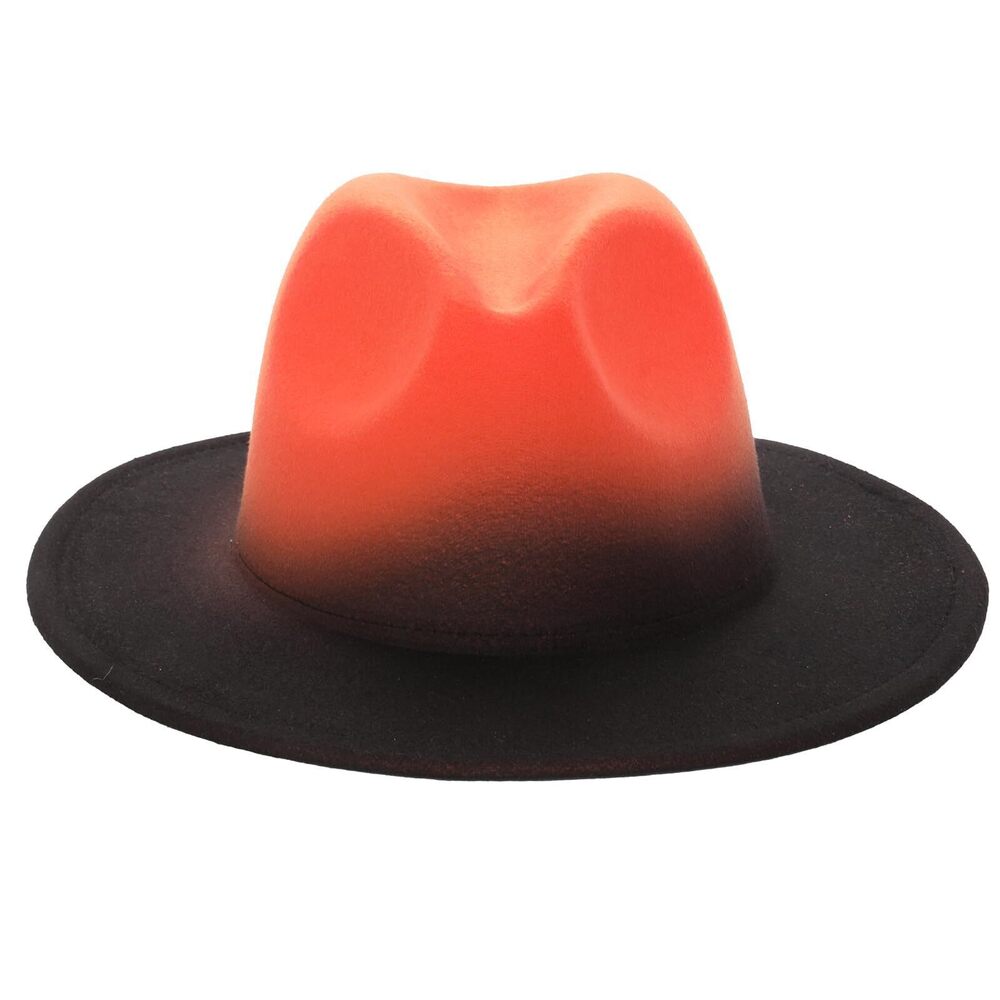 6079 Gradient-Colored Dress Hats  Fedoras Felt Panama Wide-Brimmed Hats